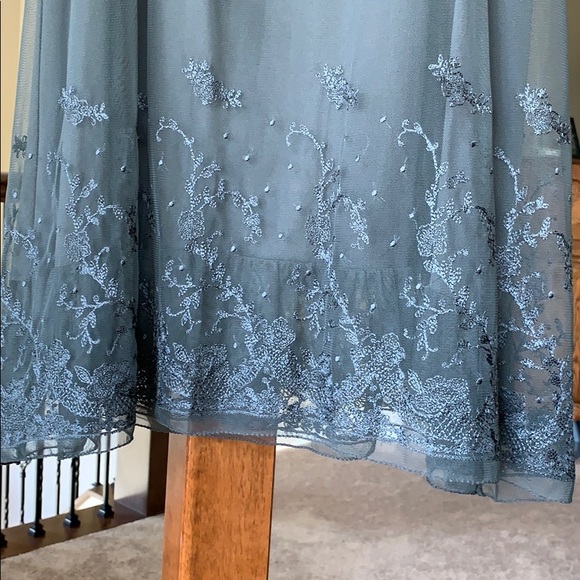 J Jill embroidered mesh skirt in charcoal lace - Picture 3 of 8